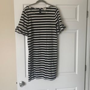 JCREW black / white stripe dress